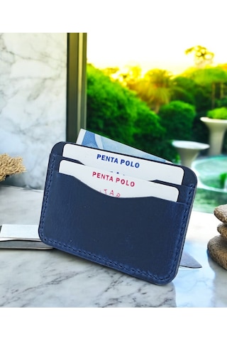 Penta Polo Cronder Hakiki Deri Dizme Kartlık Cüzdan Lacivert