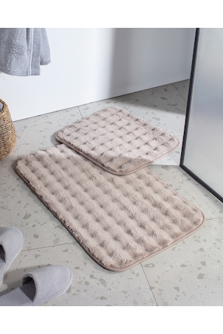 Madame Coco Reflet Bubble 2'li Banyo Paspası - Taş 8684427127872 Taş