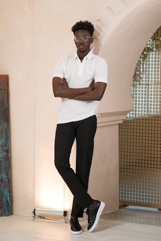 Paul Martin Örme Polo Yaka Regular Fit Pamuklu Ve Likralı T-shirt Beyaz