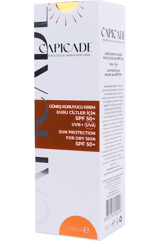 Capicade SPF 50+ Kuru Ciltler İçin Koruyucu Güneş Kremi 100 ML