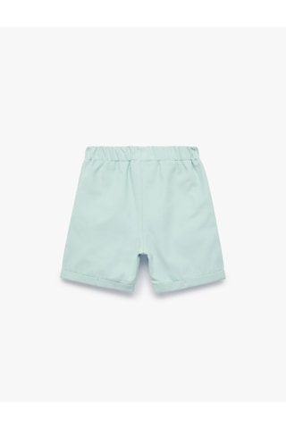 Koton Pamuklu Cepli Duble Paça Beli Bağcıklı Gabardin Şort Mavi 6smb40026tw
