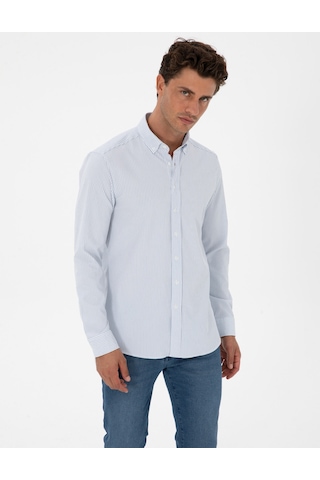 Pierre Cardin Erkek İndigo Gömlek Desenli 50311396-vr028 İndigo