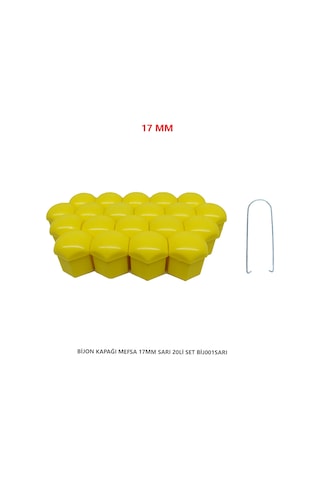 Bijon Kapağı Düz 17 Mm Sarı 20 Li Set