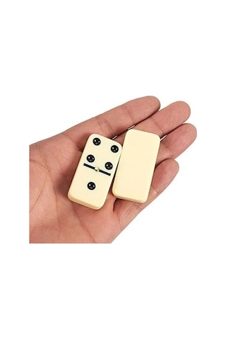 Büyük Boy Domino Oyun Seti Seramik Kemik Domino Taşı Seti Çantalı