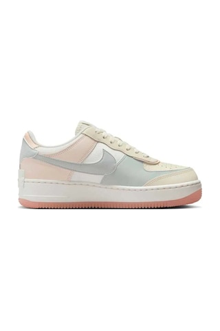 Nike Air Force 1 Af1 Shadow Leather Unisex Sneaker Hakiki Deri Reflektörlü Günlük Spor Ayakkabı Krem Krem