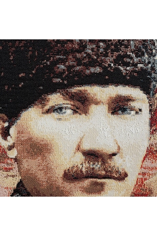 Figüratif Seri-01 Dokuma Goblen Kumaş-Atatürk Portresi