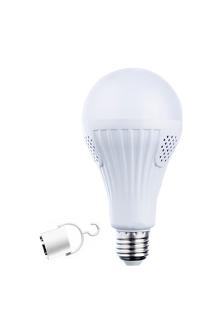 Qingmipy E27 12w Beyaz Işık Akıllı Acil Durum Ampülü - 85v-256v Geniş Voltaj, Usb Şarjlı, Suya Dayanıklı, Dokunmatik Kontrol, 3-5 Saat Kullanim Süresi, Halka Takımı