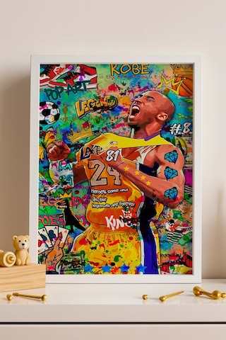Kobe Bryant Çerçeveli Tablo Basketbol Severlere Hediye Street Art