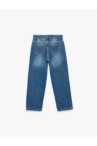 Koton Pamuklu Cep Detaylı Rahat Kesim Denim Pantolon Orta İndigo 7wkb40017td