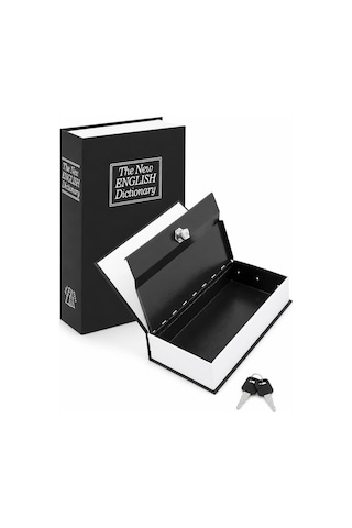 Lexroo Kitap Görünümlü Gizli Kasa, Anahtarlı Kilitli Saklama Kutusu