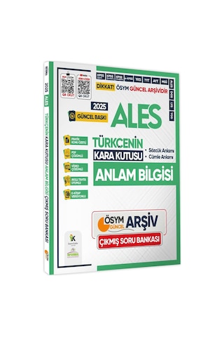 2025 Ales Türkçenin Kara Kutusu Ösym Çıkmış Soru Bankası 4lü Set Konu Özetli Video/pdf Çözümlü