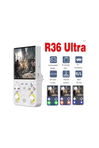 R36 Ultra El Oyun Konsolu 4'' Ips Ekran 64 Gb Linux Sistem 21.000 Oyun - Siyah