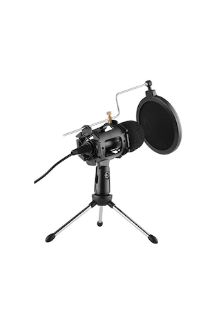 Maiyame Siyah Plastik Ve Metal Karışımı Kardiyoid Kondansatör Mikrofon Seti, Tripod Ve Aksesuarlar Dahil