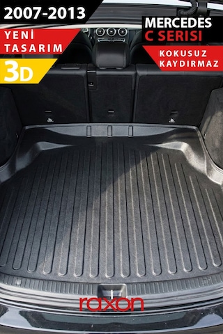 Mercedes W204 2007 2013 Plastic Set Uyumlu 3d Bagaj Havuzu Su Geçirmez, Kaymaz, Yüksek Kenarlı