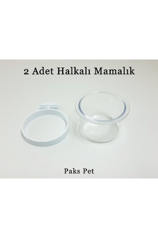 T-Pet Halkalı Kuş Mamalığı Kelepçeli Mamalık Şeffaf Kuş Mamalığı 2'li