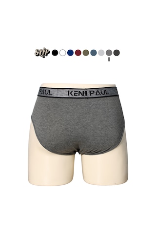 Kp 3'lü Erkek Düz Pamuklu Koyu Renk Boxer Slip Boxer Füme - Gri - Lacivert