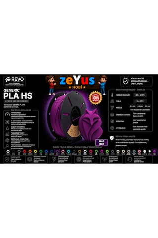Generic Pla Hs Hyper Speed Filament Mat Mor 1.75 Mm 1000 Gr