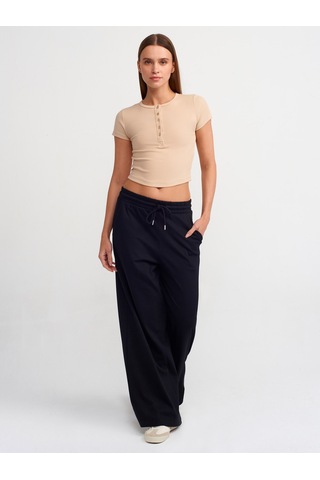 Dilvin Detaylı Crop Top Bej Açık Bej