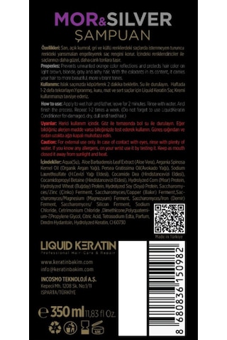 Liquid Keratin Keratinli Mor & Silver Saç Bakım Şampuanı 350 ML