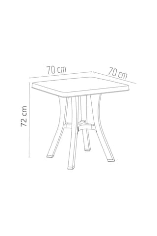 Omnipazar Mt-gf235 Prima Isola Plastik Kare Bahçe Balkon Masa 70x70 Cm Yeşil