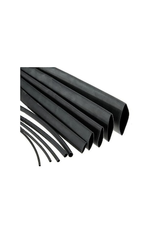 9,5mm Isı İle Daralan Siyah Makaron 5 Metre, Daralma Oranı 2/1, Çalışma -55/+125 Derece