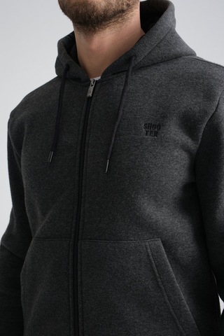 Shooter Sportswear Shooter Erkek Kışlık Eşofman Takımı Luxe Regular Kapüşonlu Antrasit