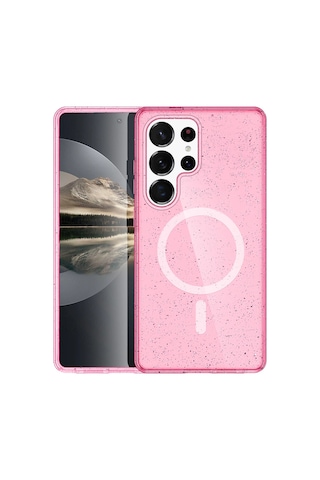 Joko - 542 - Samsung Galaxy Uyumlu S25 Ultra Star Magsafe Kapak - Glblseme - - Pembe