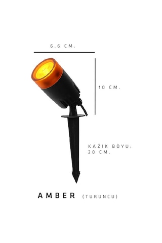 Seka Tech Zita Kazıklı ve Rozanslı Çim Ağaç Duvar Aydınlatma Armatürü Turuncu