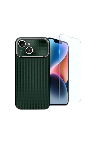 Teleplus Apple iPhone Uyumlu 14 Kılıf M-safe Şarj Özellikli Paris Zerre Sert Pc Kapak + Ekran Koruyucu
