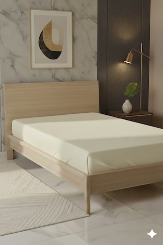 %100 Pamuk Ranforce Premium Tek Kişilik Çarşaf - Krem Krem
