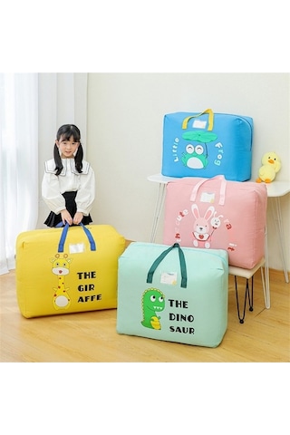 Dancemonkey Cbtx 46x60x26cm Büyük Kapasiteli Çocuk Yorgan Saklama Çantası Oxford Kumaş Pembe 140l