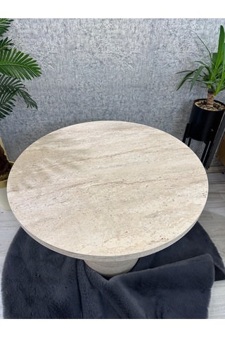 Traverten Görünümlü Mdf Masa