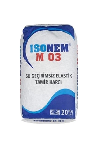 İsonem M03 Su Geçirimsiz Elastik Tamir Harcı 20 Kg Gri