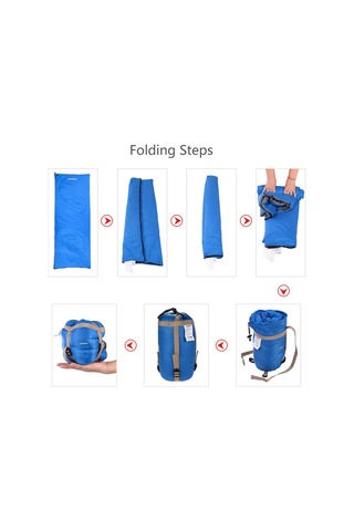 Lixada 190 75cm Açık Zarf Uyku Tulumu Kamp Seyahat Mavi