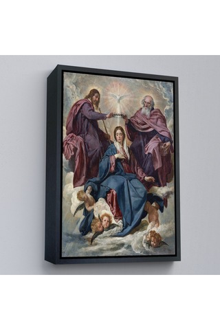 Ahşap Çerçeveli Diego Velazquez - Bakirenin Taç Giyme Töreni Tablo-7344
