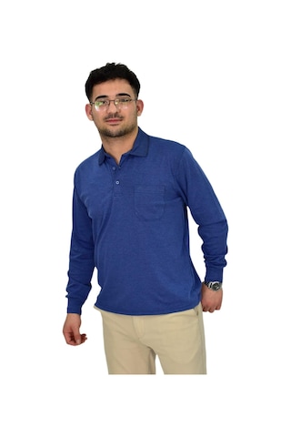 Dynamo Erkek Büyük Beden Mevsimlik Polo Yaka Sweatshirt 1-6830 Bgl-st04415 İndigo