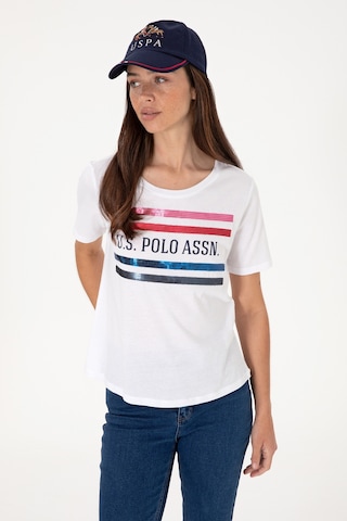 U.S. Polo Assn. Kadın Beyaz Bisiklet Yaka Tişört 50299762-VR013