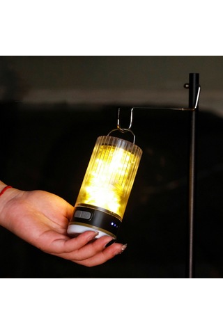 Wezone 10 Metre Ip45 Su Geçirmez Kamp Lambası - 6 Aydınlatma Modu, 1200mah Pil Ve Powerbank Özelliği, Sarı Işık, Kolay Saklama Tekerlekli Işık Şeridi Sarı