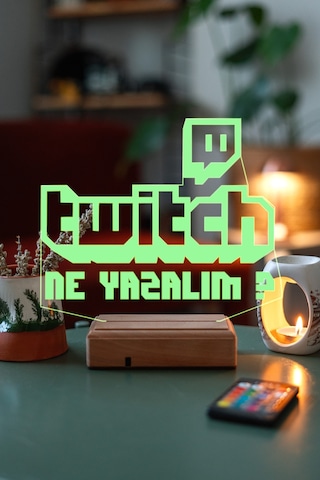 Kişiye Öze Hediye Twitch 3D Led Gece Lambası