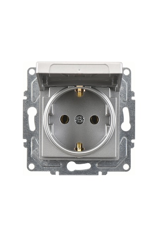 Günsan Eqona Gümüş Kapaklı Topraklı Priz Mekanizma