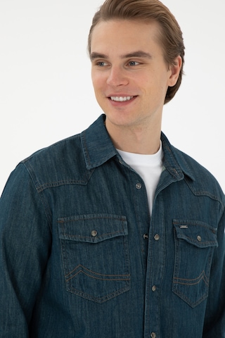 U.S. Polo Assn. Erkek Mavi Jean Gömlek 50289470-DN0030