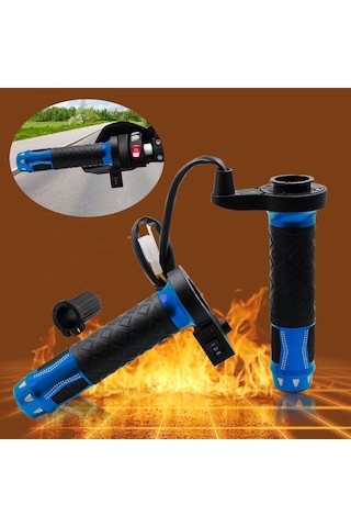 Cs-764a2 12v Motosiklet Scooter Alüminyum Alaşımlı Elektrikli El Kavrama Kapağı Isıtmalı Kavrama Gidon Mavi Diğer