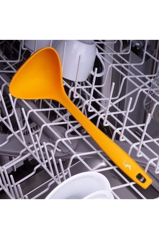 Lurch - Platin Silikon Çorba Kepçesi 28 Cm Sarı - Yanmaz, Yapışmaz, Bükülmez, Çizmez, Tat Ve Koku Bırakmaz - 240052