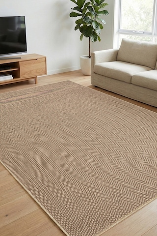 Antik 1804 Bej Halı - Modern Evler İçin Dokulu Bej Jüt Halı