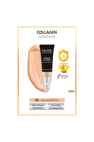 Note Cosmetique Collagen Concealer Spf 20 Kolajen Içerikli Göz Altı Kapatıcısı - 03 Orta Koyu