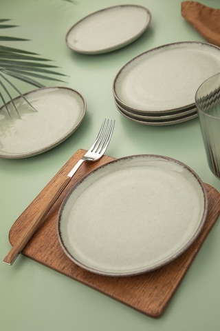 Kütahya Porselen Moderna 6 Parça 15cm Düz Tabak Yeşil 447018