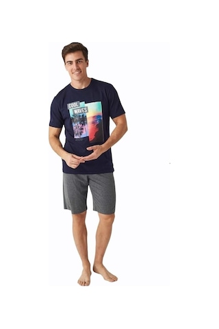 Mod Collection Baskılı Kısa Kol Erkek Şort Takım (529143795)
