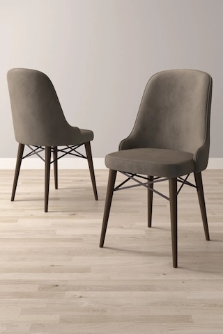 Familieconcept Almira Serisi, Barok Ahşap Desen 80x132 Açılabilir Mdf Mutfak Masası Takımı 6 Adet Sandalye Cappucino