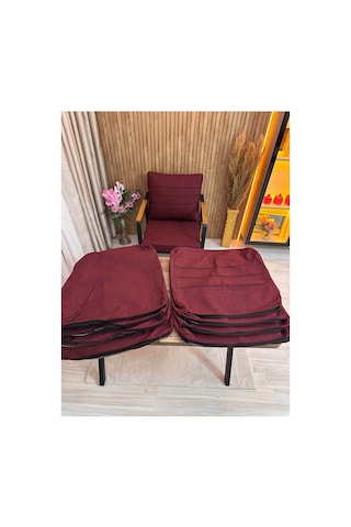 8 Adet ,minder Kılıfı , Bahçe Minderi Kılıfı , Balkon Minderi Kılıfı , Koruyucu Kılıf , Balkon Mobilyası , Bahçe Mobilyası Bordo