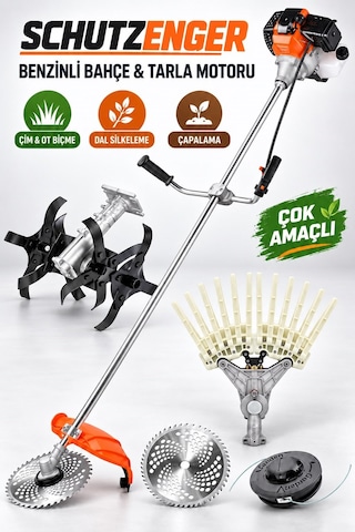 Schutzenger HQ-27 Toprak Çapalama Aparatı Dal Meyve Zeytin Silkeleme Başlık Benzinli Çim Ot Biçme Motoru